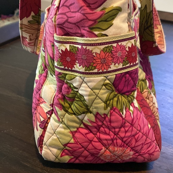 Vera Bradley Retired Pattern Hello Dahlia Quilted Shoulder Tote Satchel Handbag - Picture 5 of 12